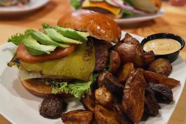 huge burger at house of juju in Visalia ca