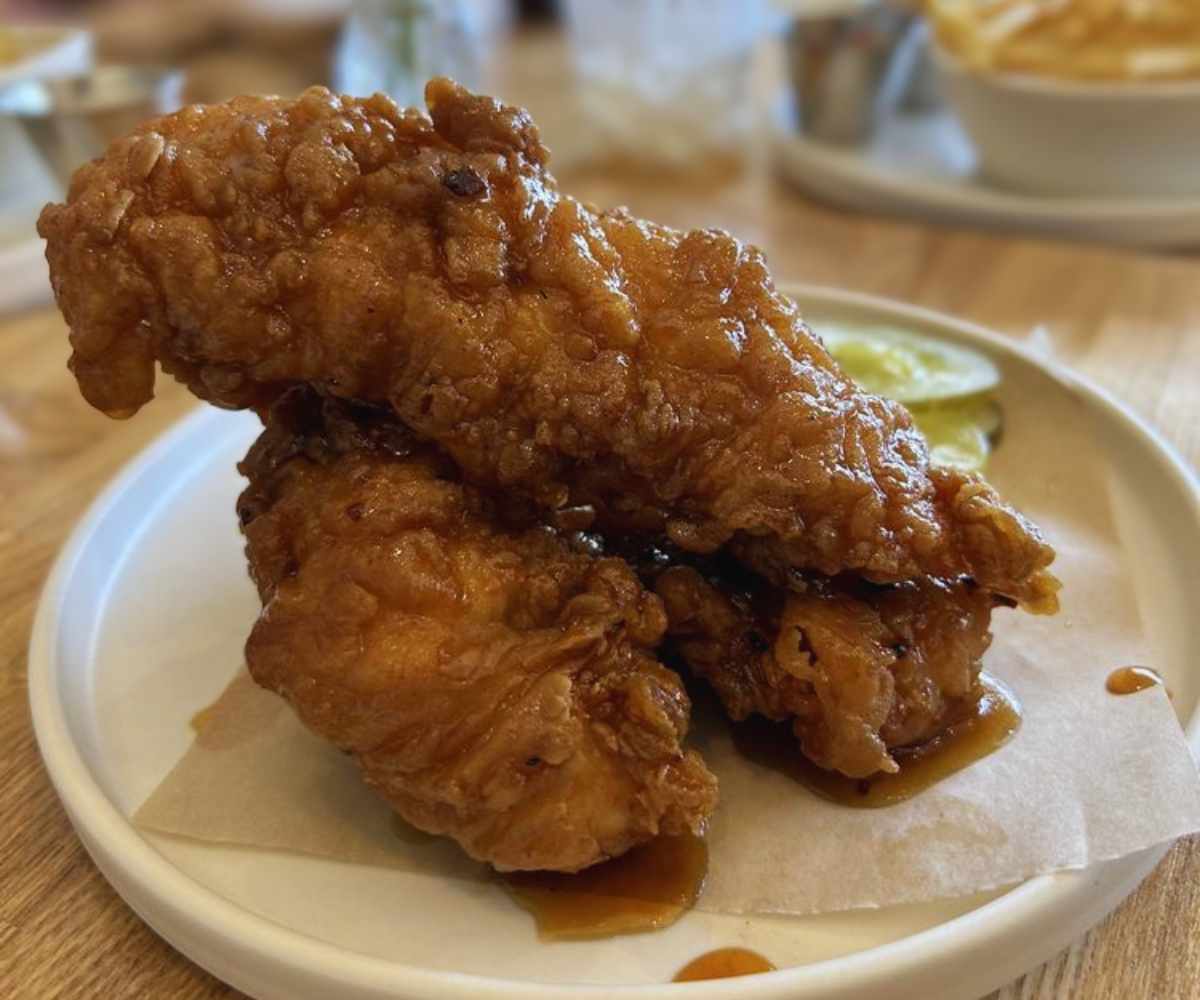 truffle chicken tenders at cosmos burger in Oceanside CA