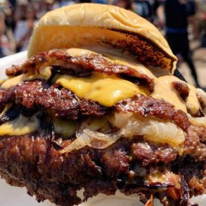 huge burger at ted's burgers in Miami florida