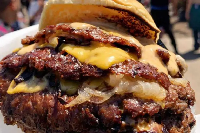 huge burger at ted's burgers in Miami florida