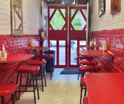 inside Rutledge hamburgers in Brownsville texas