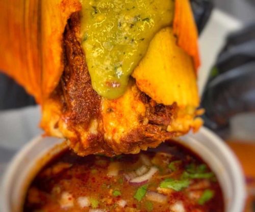 birria tamale dippers at El tamalucas in Las Vegas nv