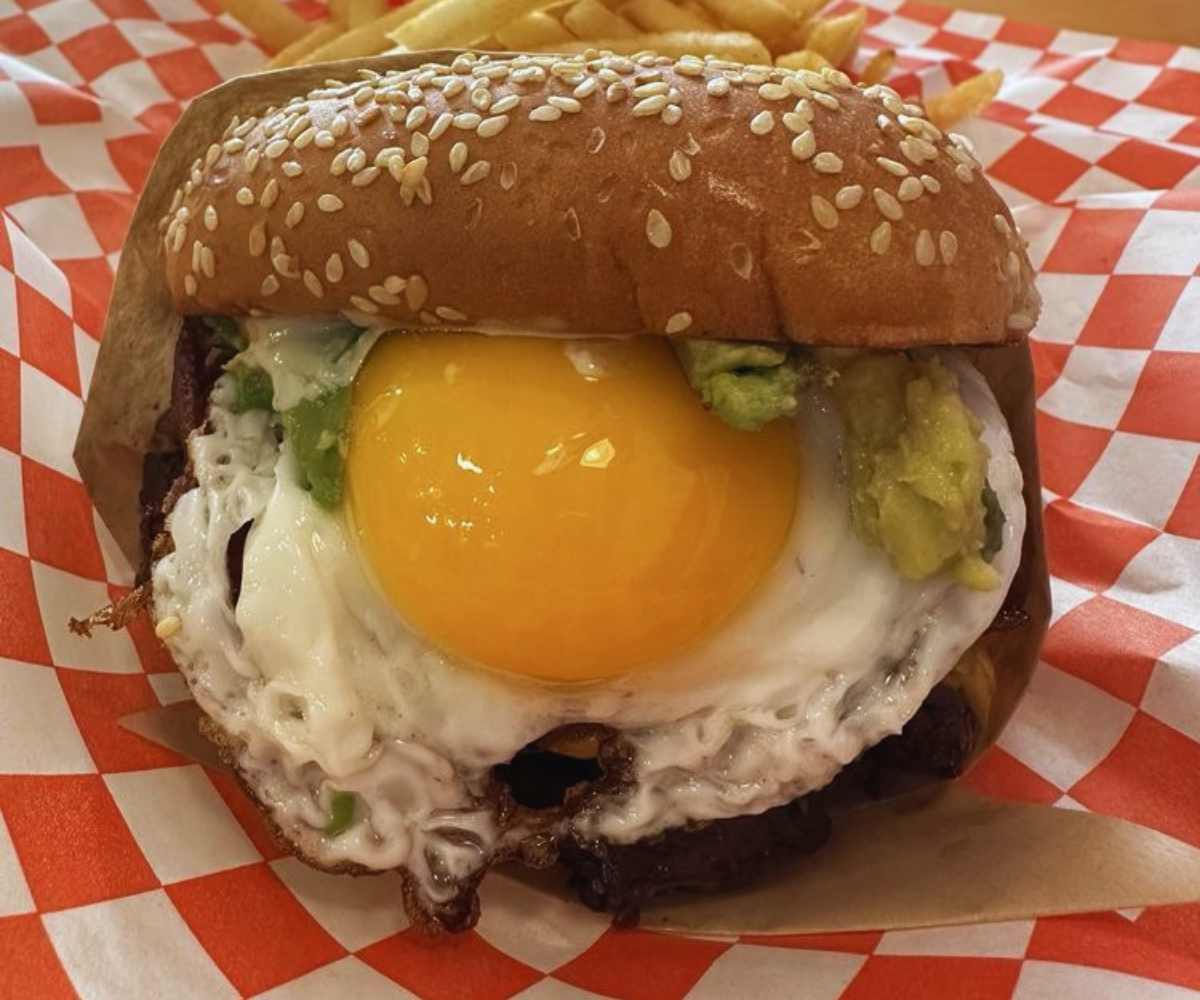 breakfast warrior burger at oh g burger in Hayward ca