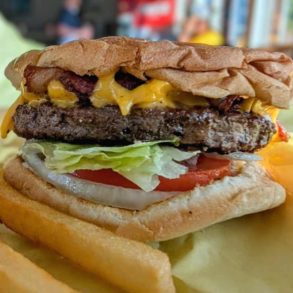 burger at all star burgers in Newark california