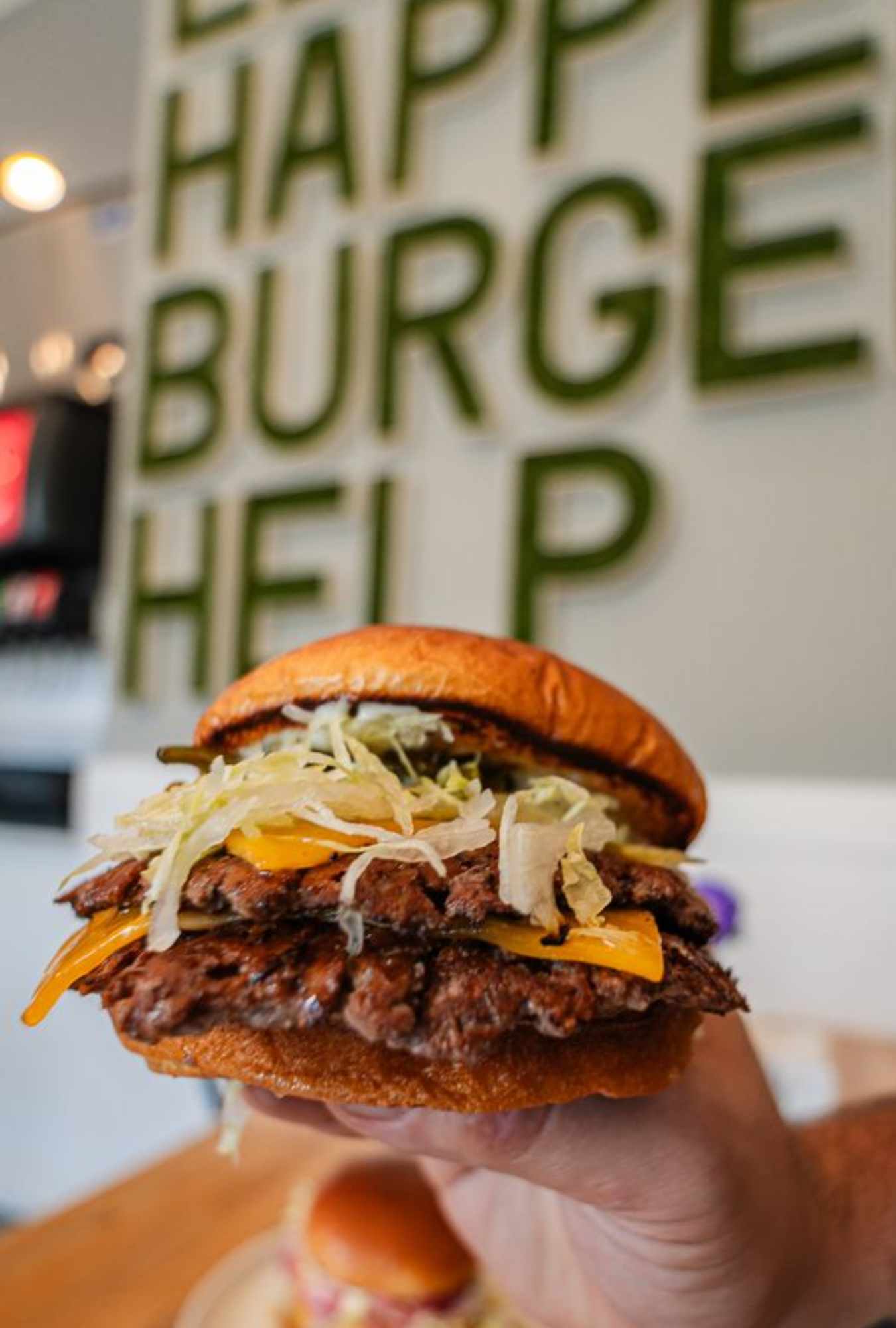 burger at cosmos burger in Oceanside California