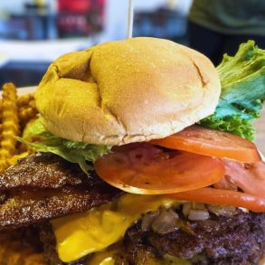 huge burger at darby's patrol base in Columbus GA