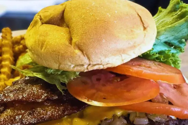huge burger at darby's patrol base in Columbus GA