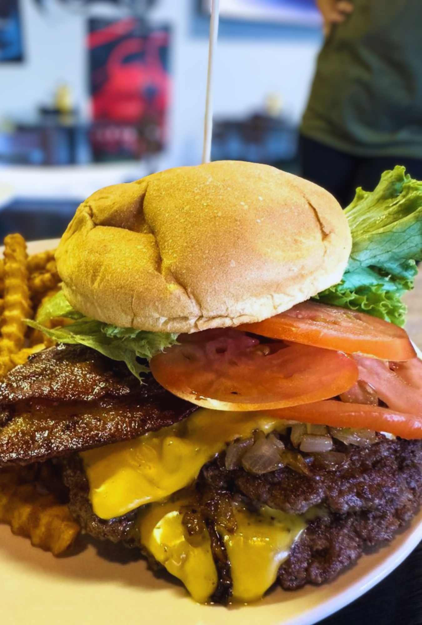huge burger at darby's patrol base in Columbus GA