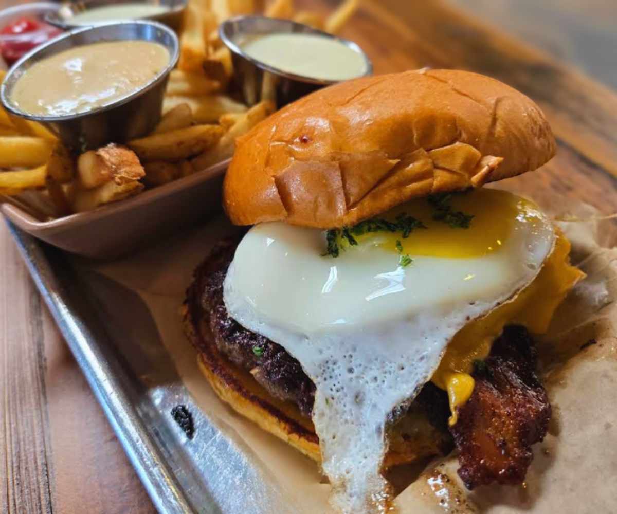sunrise burger at burger bench in Escondido
