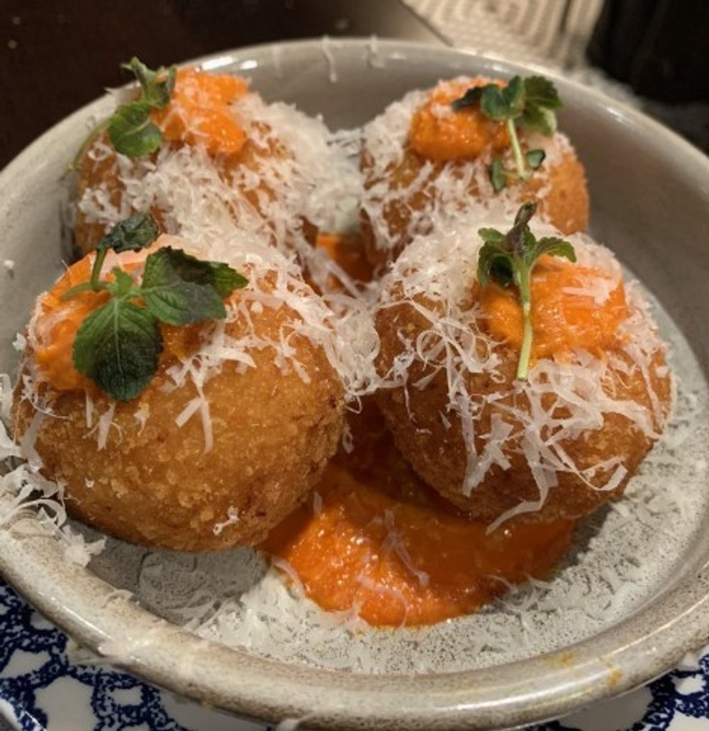 Arancini balls at Olin Bar & Kitchen in Detroit, MI.