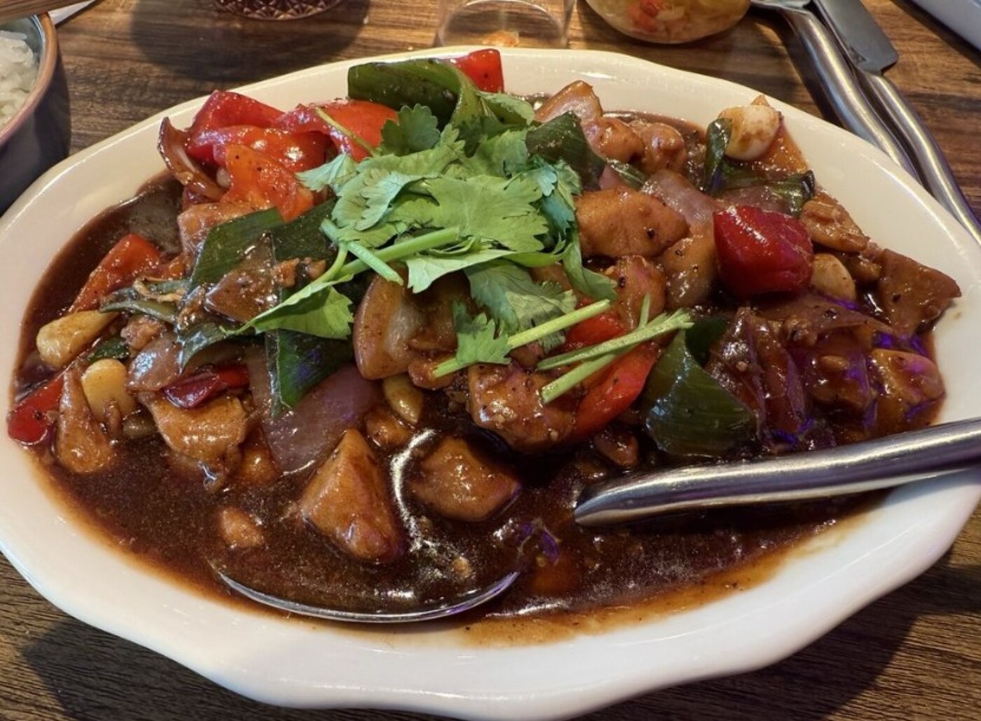 Black Pepper Chicken at Sichuan Alley Bistro located in West Hartford, CT.