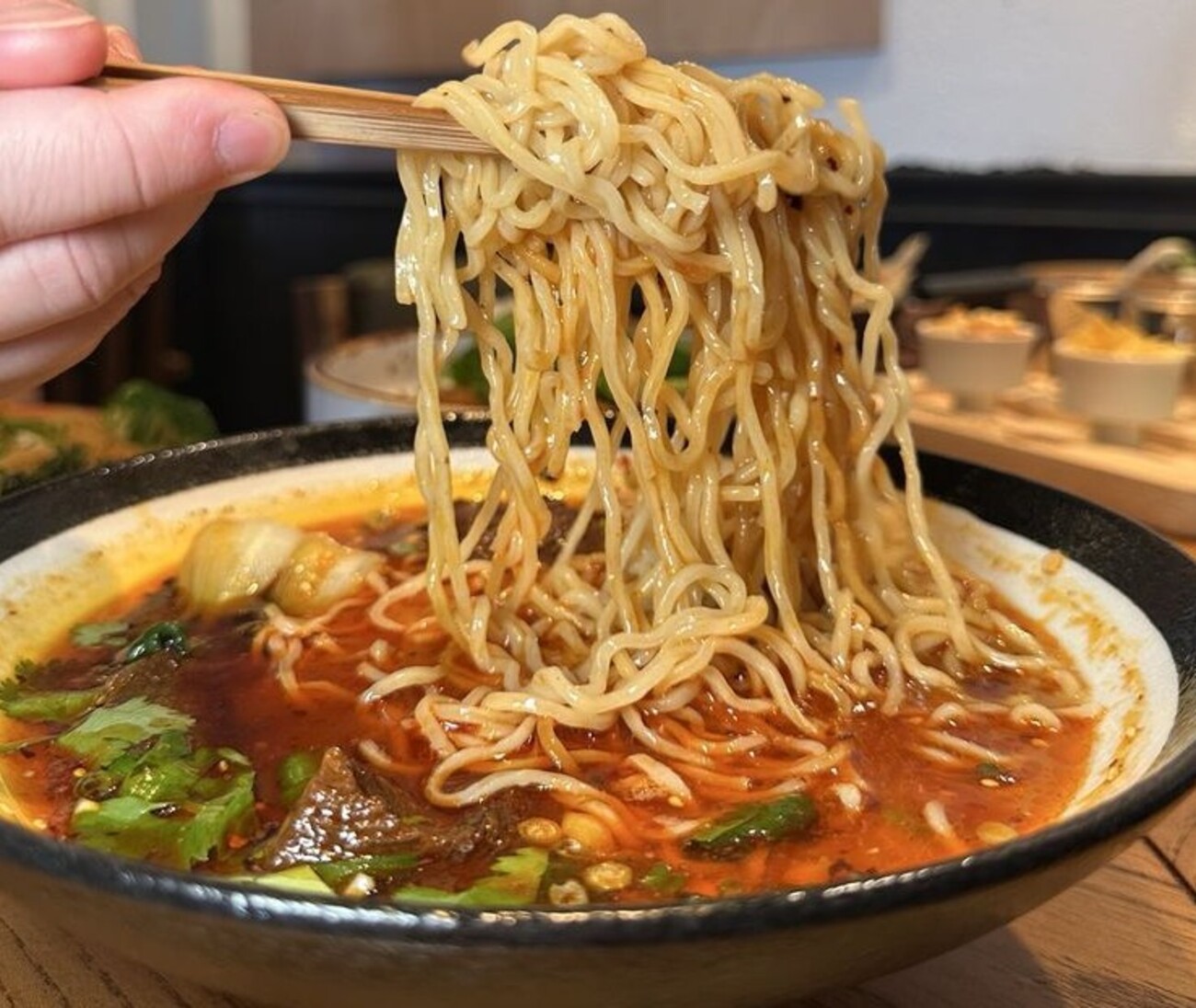 Braised Beef Ramen at Sichuan Alley Bistro located in West Hartford, CT.