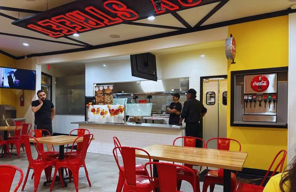 Front counter and kitchen at Easy Street Burgers