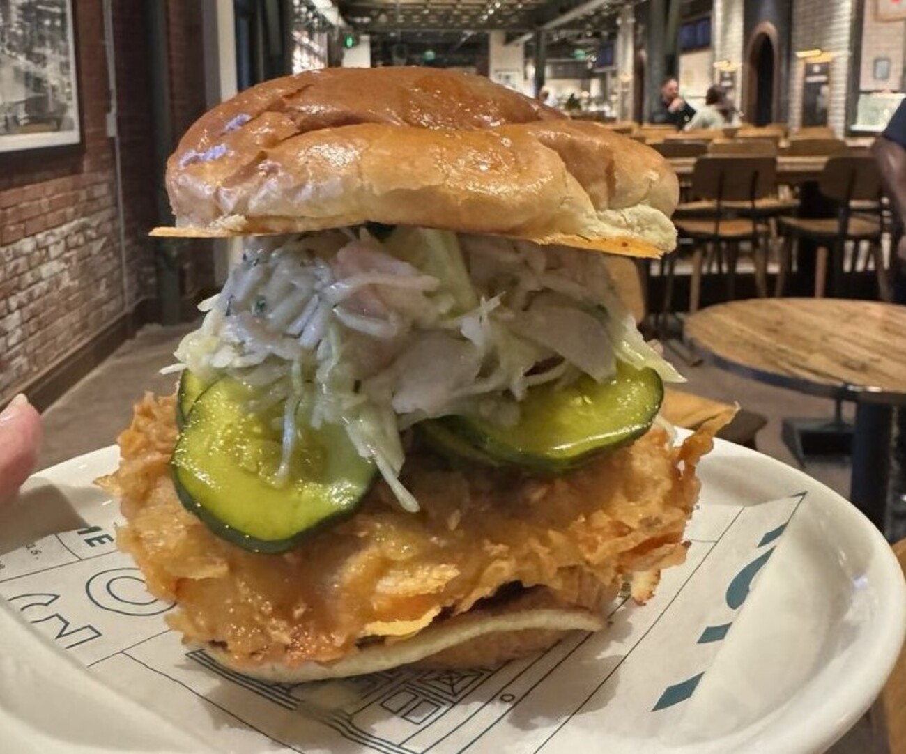 Burger at Track 15 located in Providence, RI.