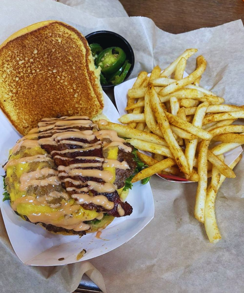 Burger at Main Street Burgers in Fresno, CA