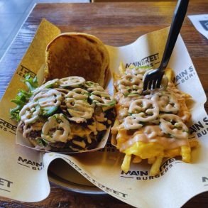 Burger at Main Street Burgers in Fresno, CA