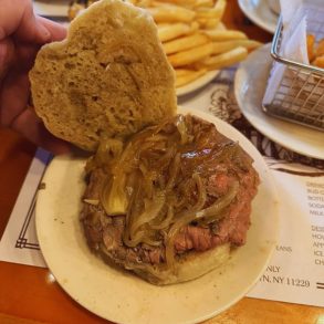Roast Beef With Onions Roll Dipped at Brennan and carr