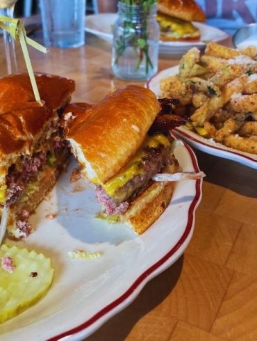 Burger and fries at Zinburger in Tucson, AZ