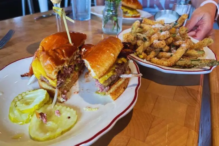 Burger and fries at Zinburger in Tucson, AZ