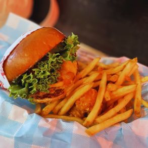 impossible single burger at Monty's Good Burger in Los Angeles, CA
