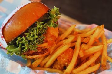 impossible single burger at Monty's Good Burger in Los Angeles, CA