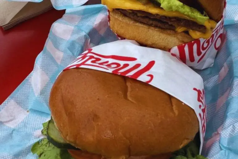 Double patty burger at Monty's Good Burger in Los Angeles, CA