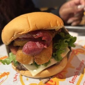 Burger in Burgerway located in New Haven, CT.