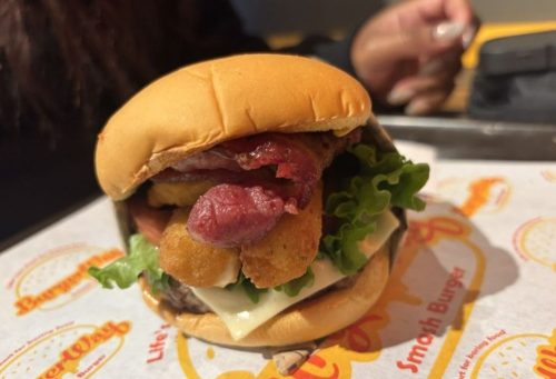 Burger in Burgerway located in New Haven, CT.