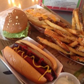 burger, fries & drink at BurgerFi