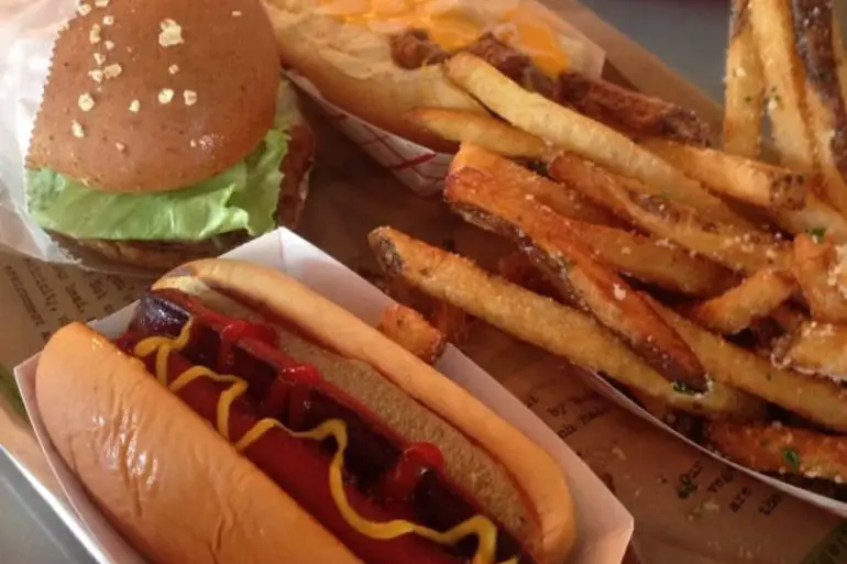 burger, fries & drink at BurgerFi