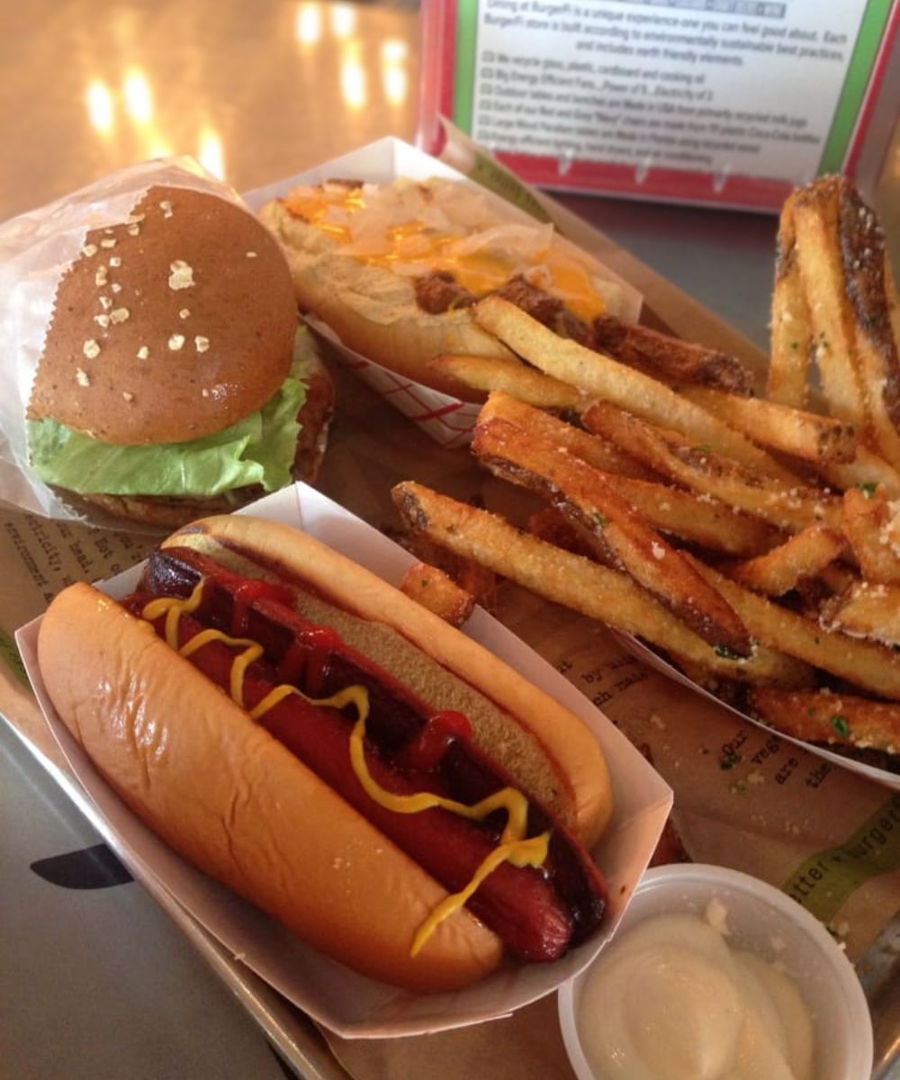 burger, fries & drink at BurgerFi