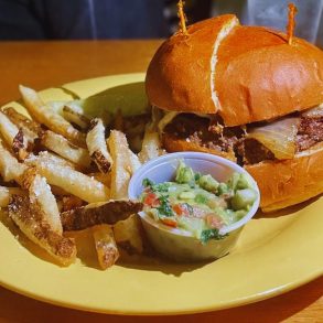 Burger and Fries at Oscar's Pub & Grill in Milwaukee, WI