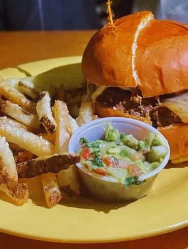 Burger and Fries at Oscar's Pub & Grill in Milwaukee, WI
