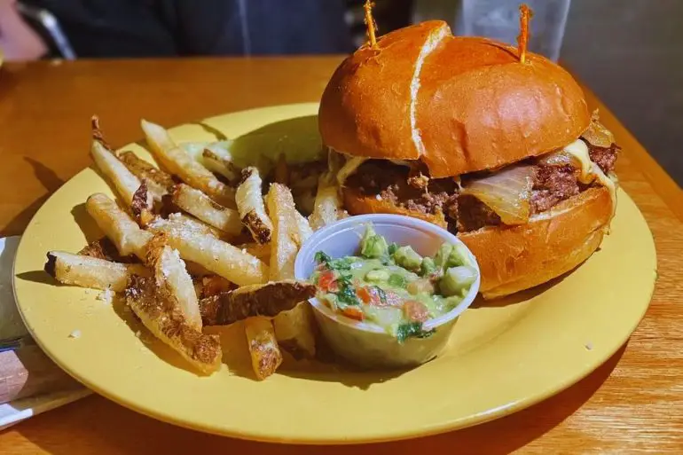 Burger and Fries at Oscar's Pub & Grill in Milwaukee, WI