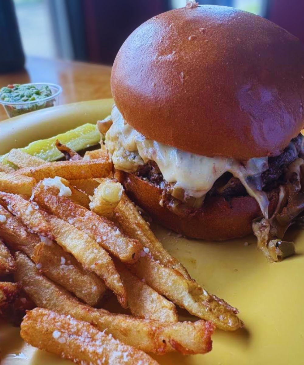 Burger and Fries at Oscar's Pub & Grill in Milwaukee, WI