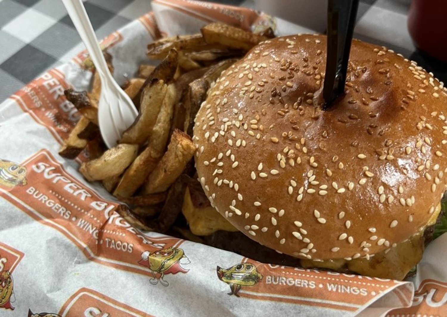 Burger in Super Burgers located in McAllen, TX. 