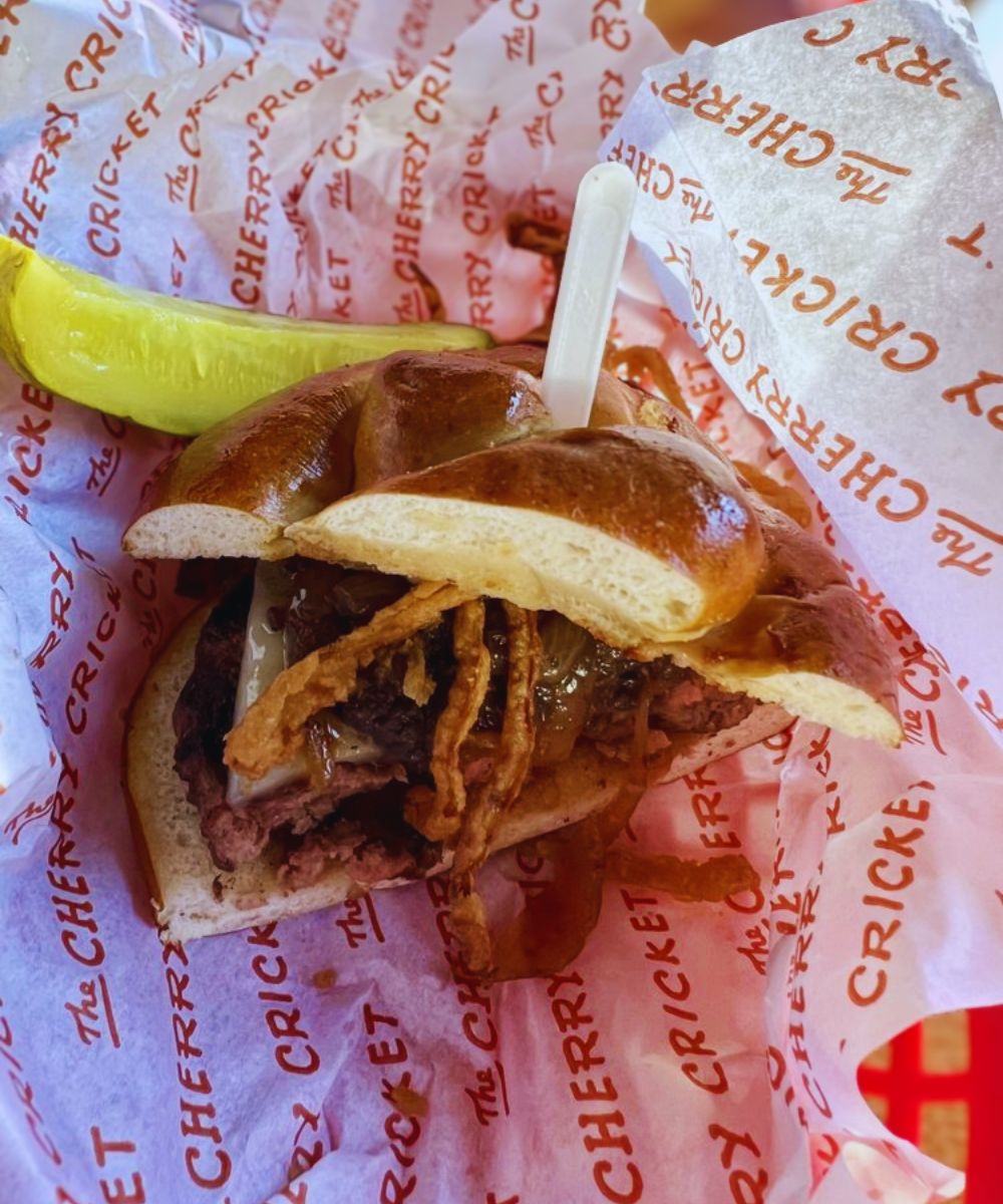 Cricket Royale burger at Cherry Cricket - Downtown