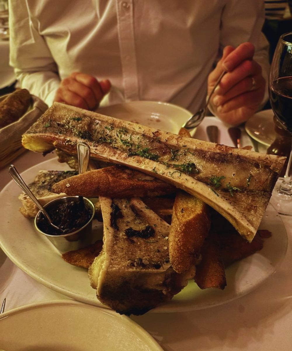 Bone marrow appetizer in Minetta Tavern at New york