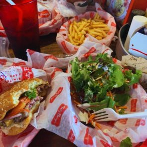 Big Tasty and salad at Tasty Burger in Boston, MA