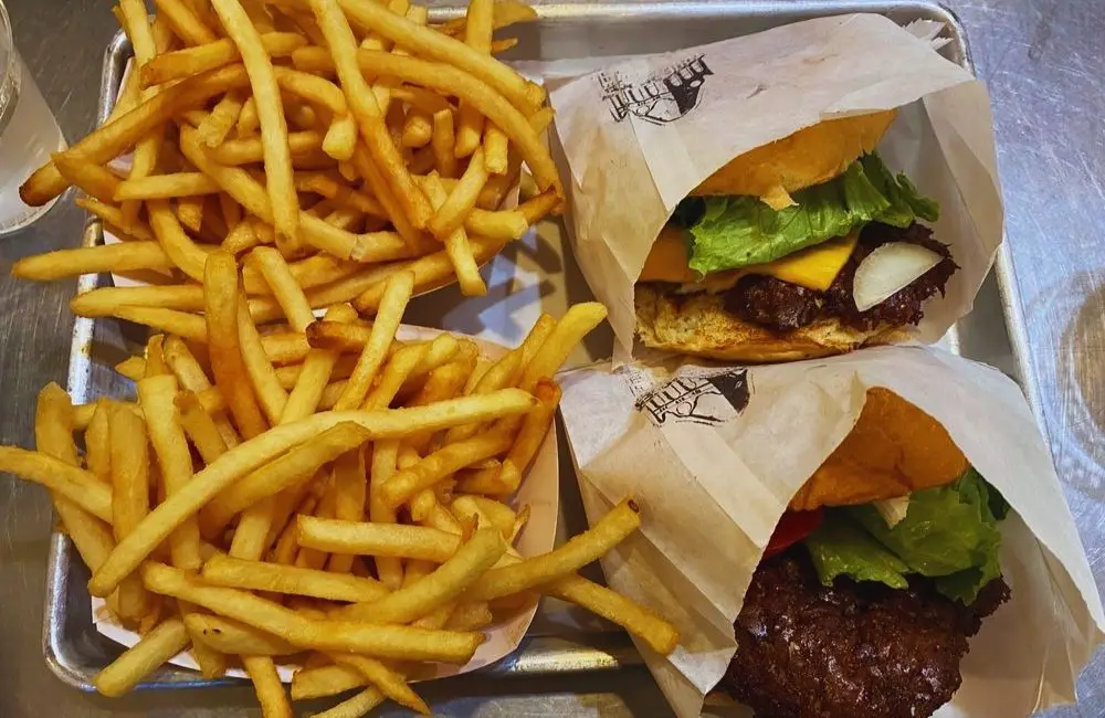 The burgers and fries at Trueburger in Oakland, CA
