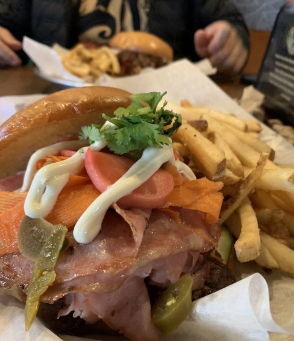 Burger and Fries at The Map Room located in Cedar Rapids, IA.