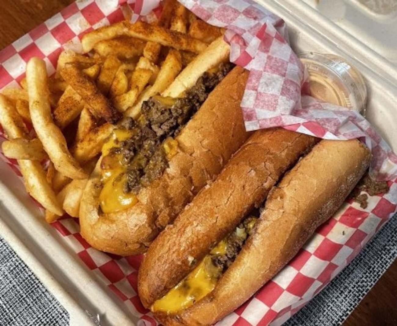 Chopped beef sandwich in Cleave Land Grill located in Strongsville, OH.