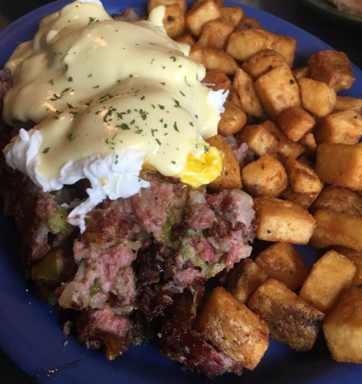 Corn beef hash in Keltic Kitchen located in West Yarmouth, MA.