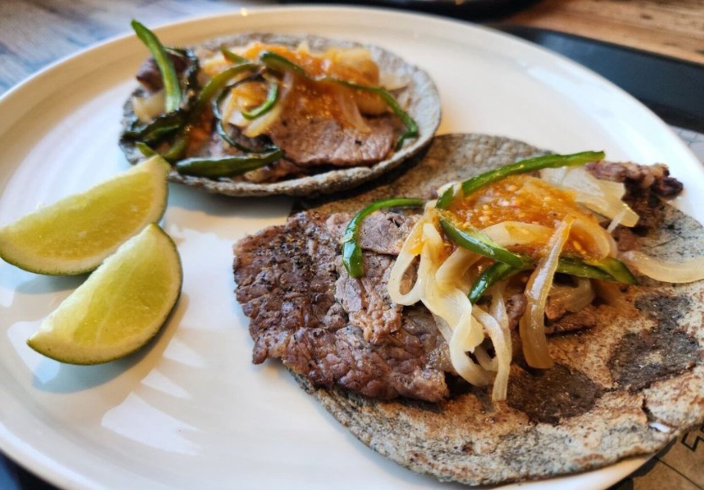 Dolores Ribeye Tacos at Track 15 located in Providence, RI.