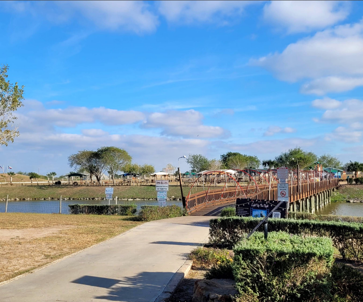 Local park's bridge view during the day