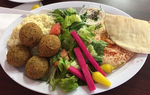 Falafel plate at Janet's Mediterranean Cuisine in Duarte, CA.