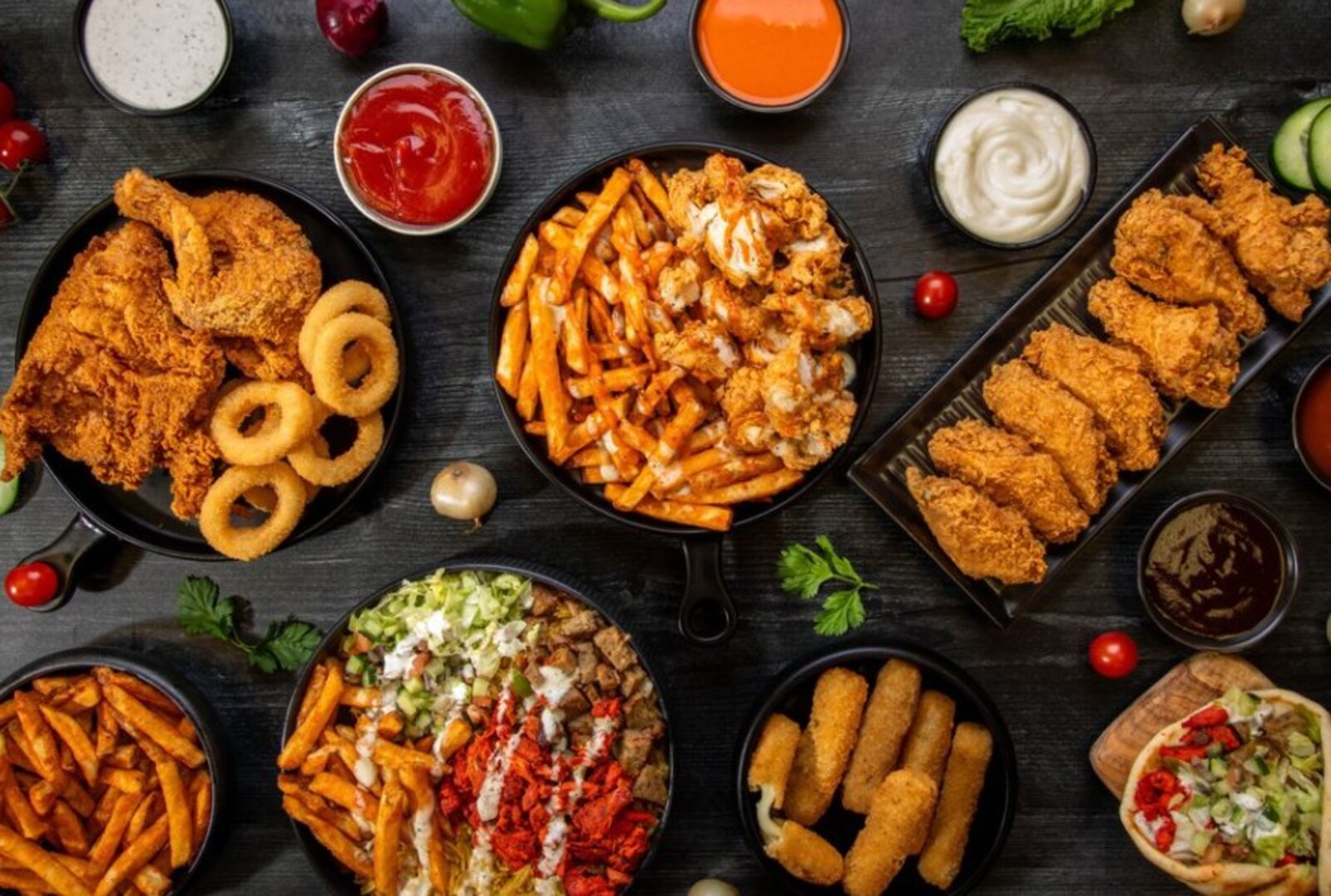 Foods at Crispy Halal located in Allentown, Pennsylvania.