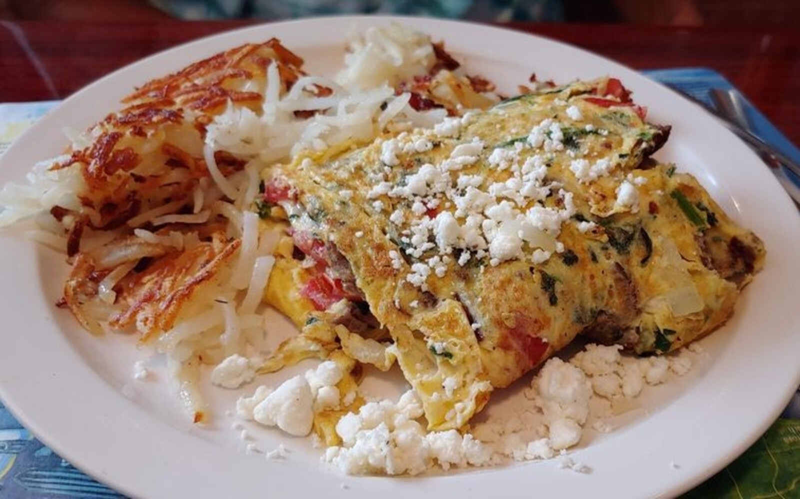 Greek Omlette at Mom's Kitchen located in Fort Lauderdale, FL. 