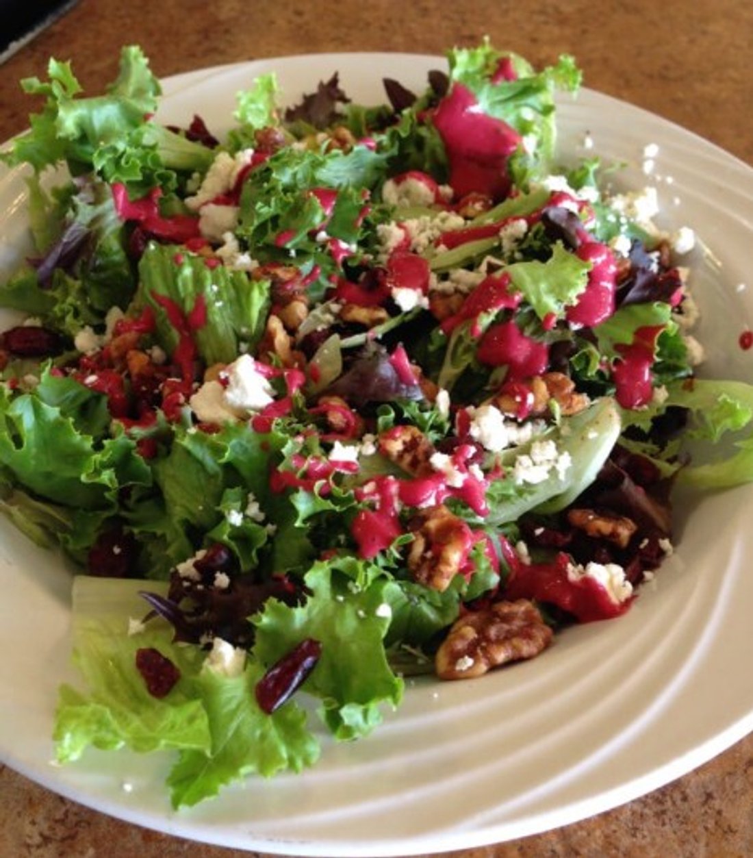 Harvest Raspberry Salad in PizzAmore located in Albany, OR.