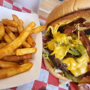 Hatch chilli bacon cheese burger